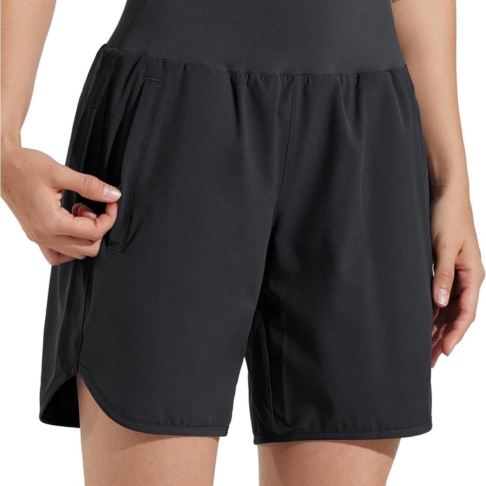 Women's Black 7” Athletic Shorts